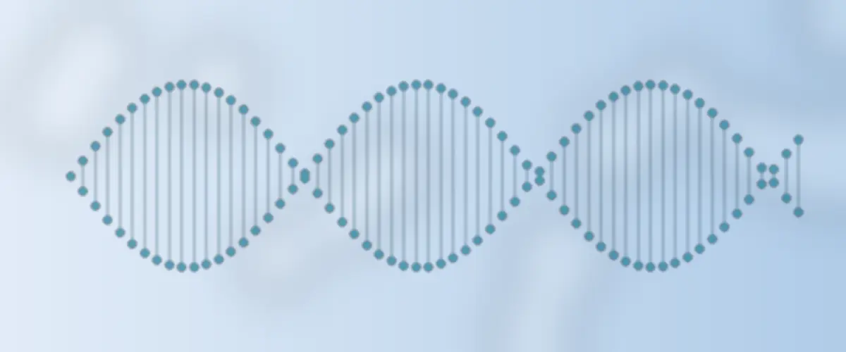 Abstract soft blue double helix on a pale gradient background